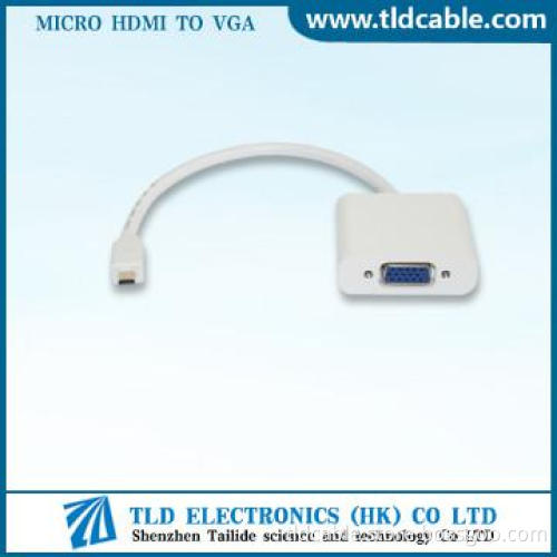 White Micro HDMI to VGA Converter Cable